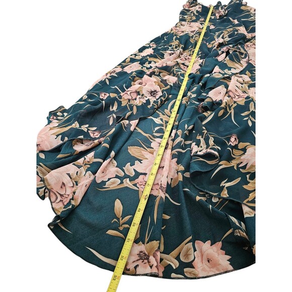 Cold Shoulder High Low Hem Allover Floral Dress - Picture 8 of 10